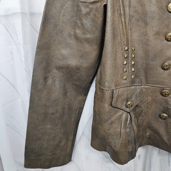 NWT Roper Brown Studded Peplum Leather Western Cowgirl Jacket Size XL - Picture 3 of 11